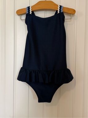 The Beaufort Bonnet Taylor Bay Bathing Suit Navy Ribbed Girls Size 6(Approx)